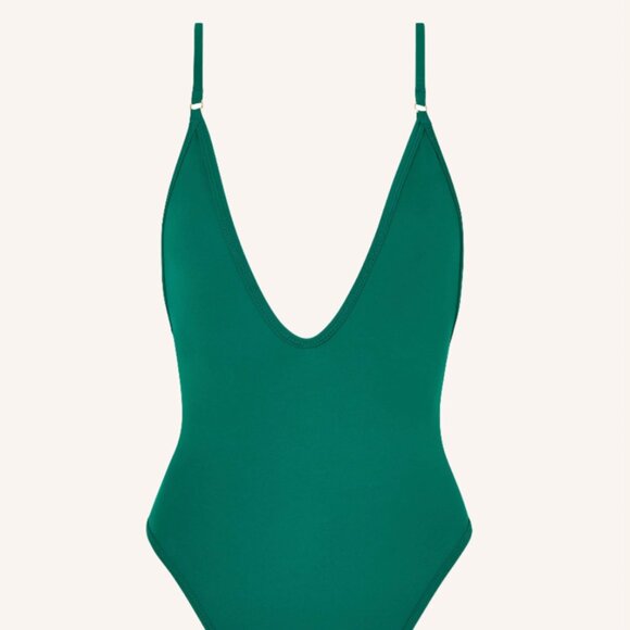 Gooseberry So Chic One Piece Swimsuit Emerald Green Size Small NWT - Picture 1 of 7